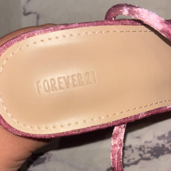 Pink Velvet Platform Heels - Picture 10 of 10